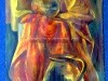 Vázák drapéria beállítás után - karton, olajfestmény, 50cmx80cm