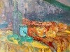 Paprika csendélet - olajfestmény, vászon, 100cmx50cm