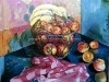 Gyümölcskosár konyhámban - olajfestmény, vászon, 55cmx60cm